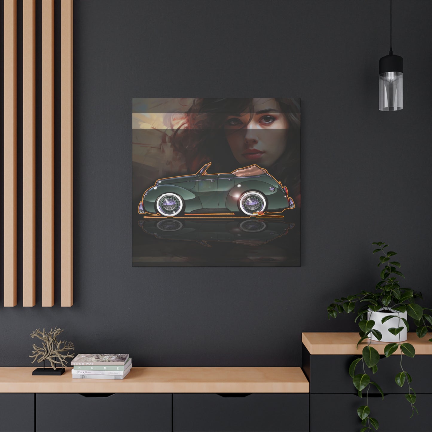 FORD DELUXE 1939 Convertible Fireball Art Canvas Print