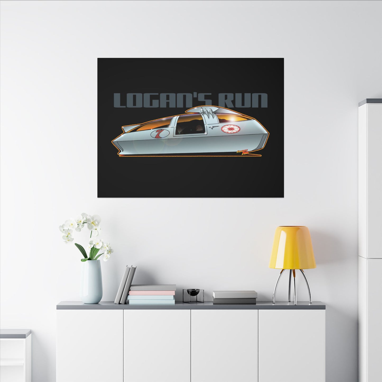LOGAN'S RUN Sci Fi TV Car Collectible Fireball Art Canvas Print
