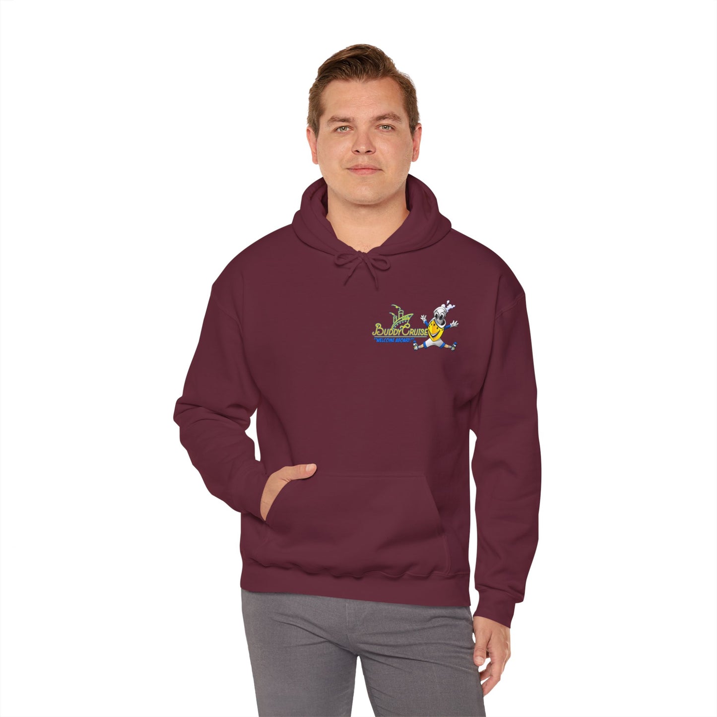 BUDDY CRUISE Unisex Heavy Blend Hooded Sweatshirt in 9 Colors