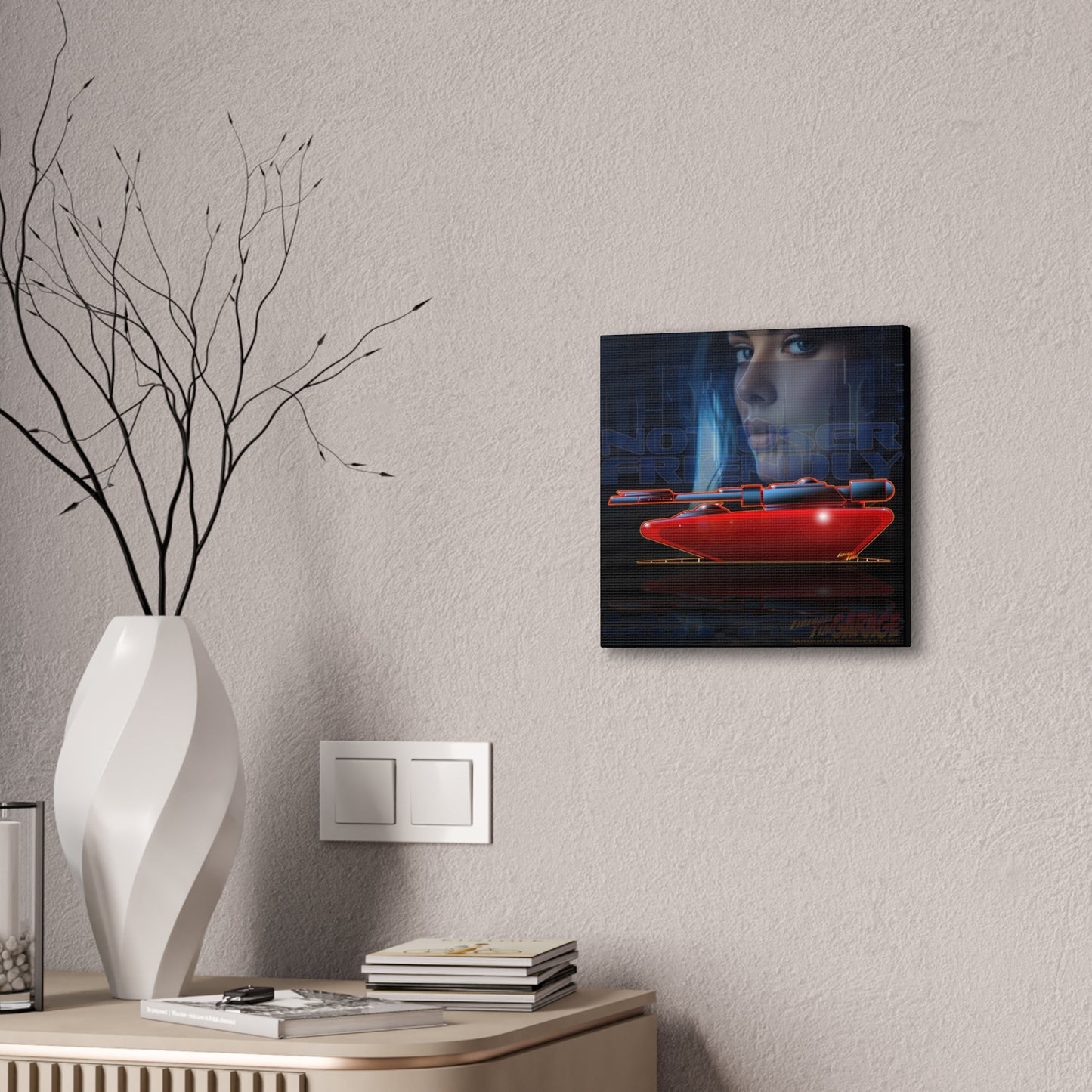 TRON TANK Retro Sci-Fi Canvas Art - 2 Sizes, Gamer Gift, 80s Inspired Home Decor