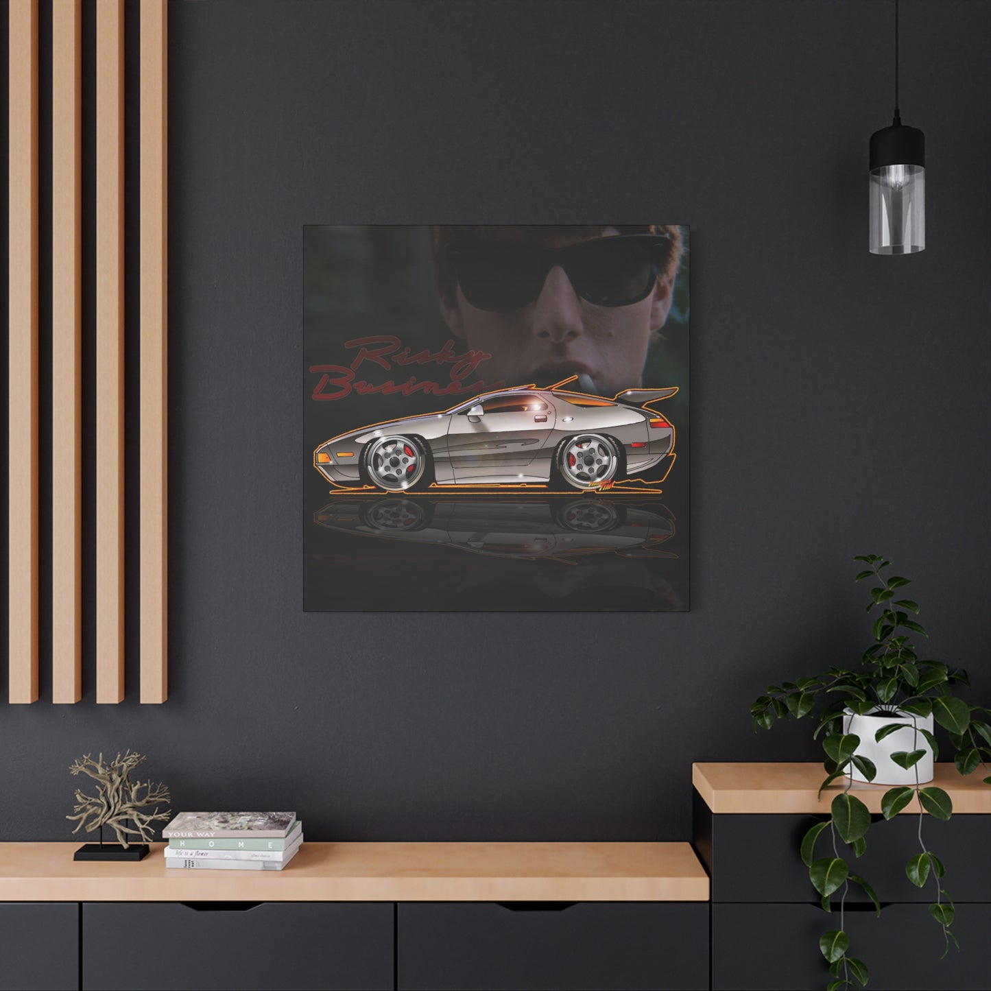 RISKY BUSINESS Porsche 928 Fireball Art Canvas Print - Sizes