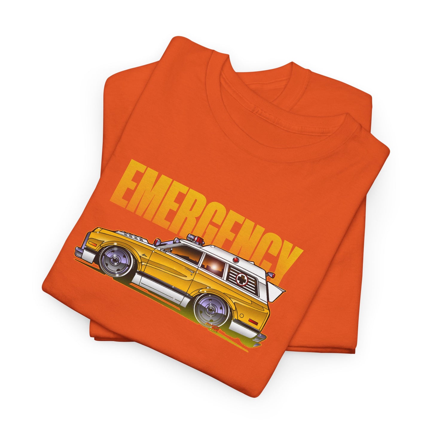 EMERGENCY TV Show 1970 Chevy Suburban AMBULANCE Concept Art Cotton Tee 11 Colors