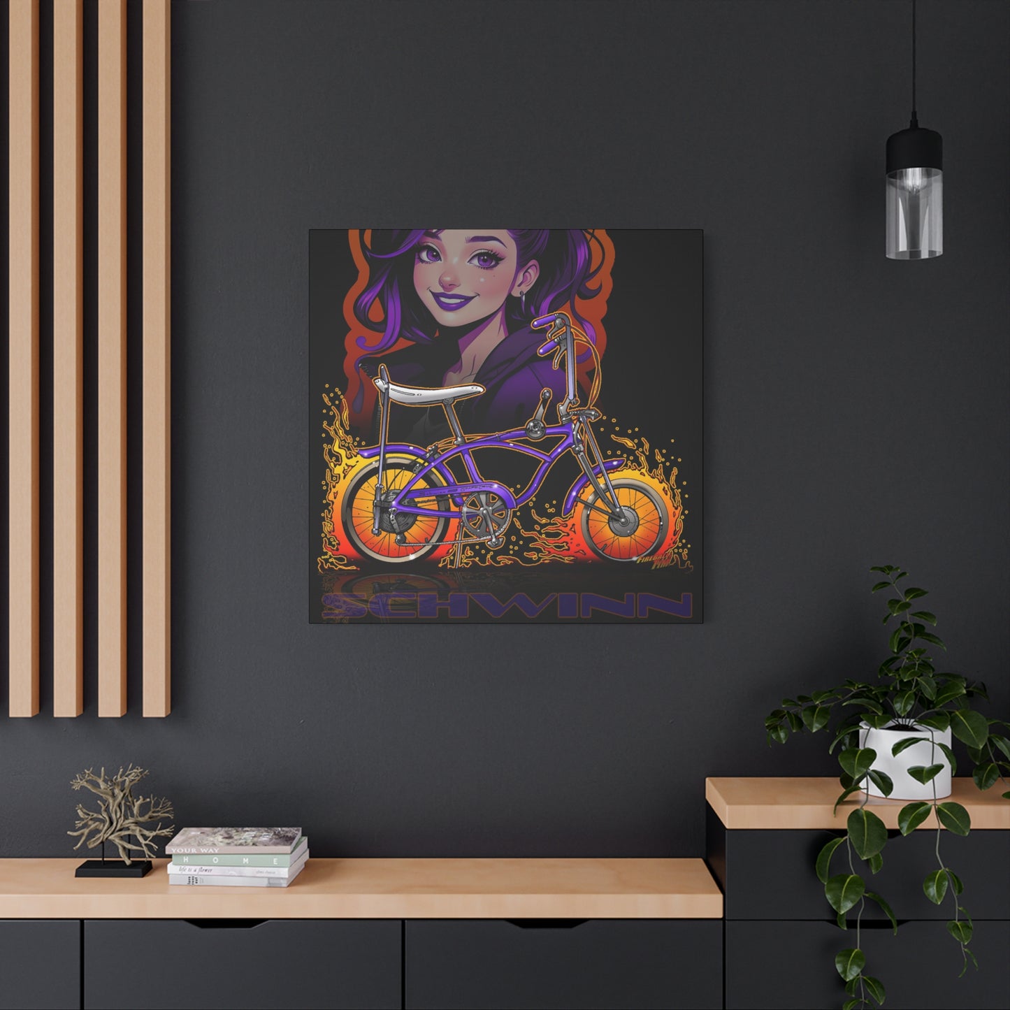SCHWINN BIKE Grape Crush Fireball Art Canvas Print