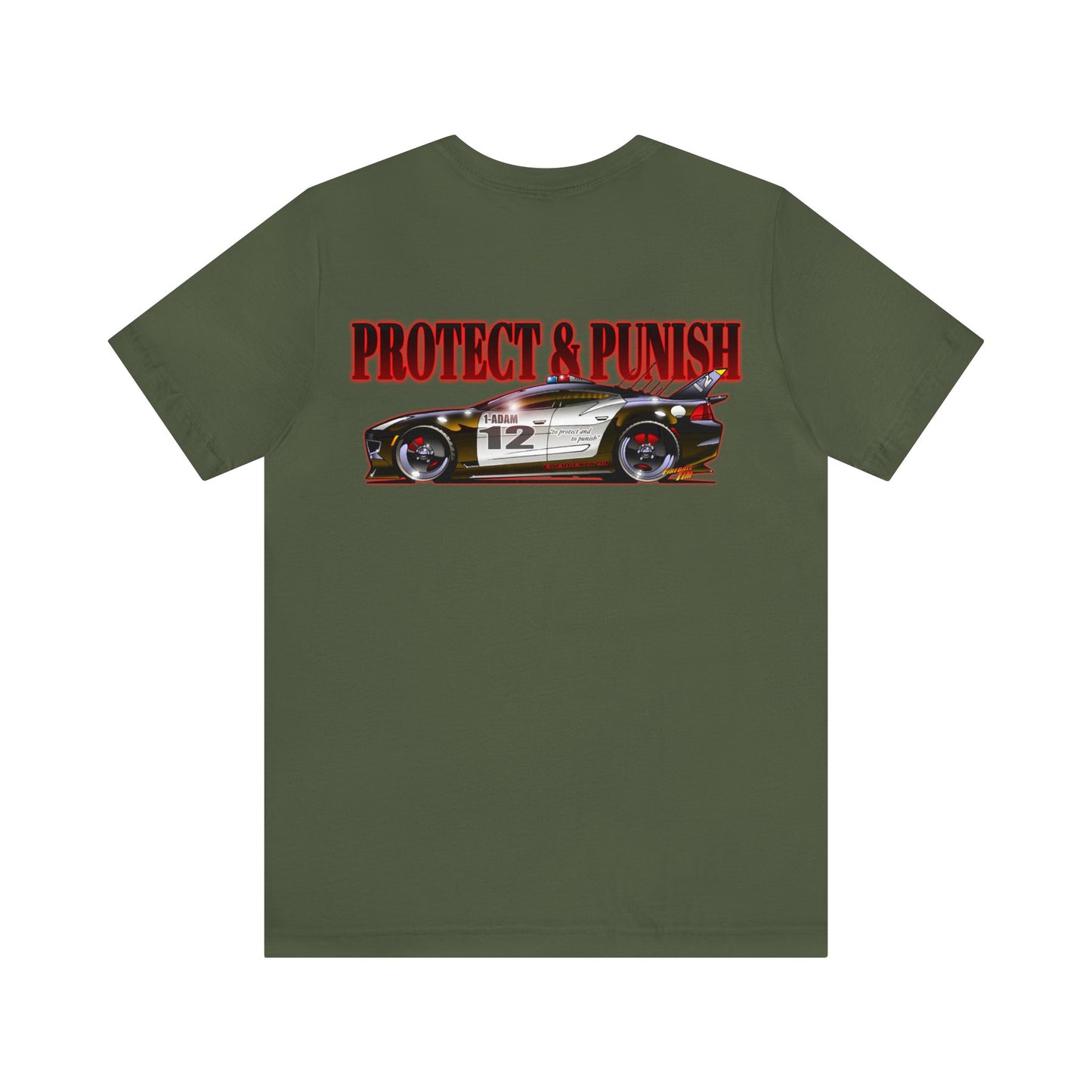 ADAM 12 PROTECT & PUNISH Fisker Police Car Unisex Jersey Short Sleeve Tee in 7 Colors