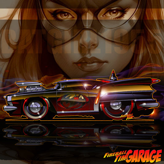 Batgirl Batmobile 1955 Fireball Art