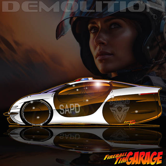 Demolition Man Concept Art by Fireball Tim Garage