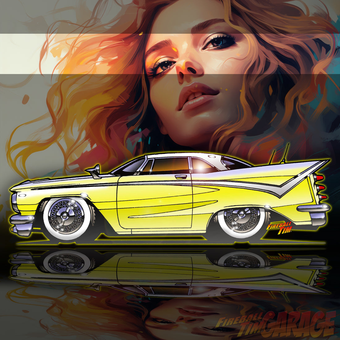 Desoto Fireflite Automotive Pop Culture Concept Art by Fireball Tim Garage