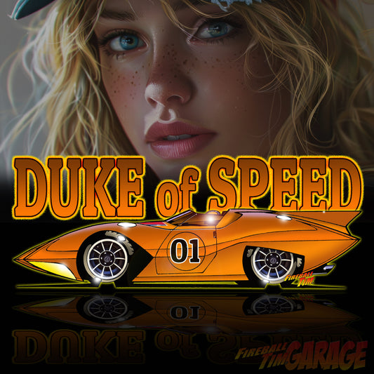 Duke of Speed Automotive Pop Culture Concept Art by Fireball Tim Garage