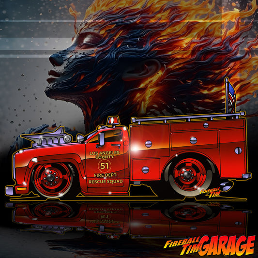 Emergency Squad 51 Fire Truck Art