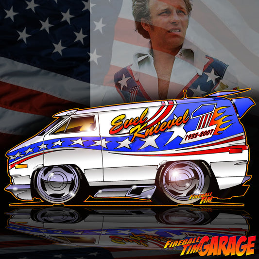 Evel Knievel Concept Art Automotive Pop Culture by Fireball Tim Garage