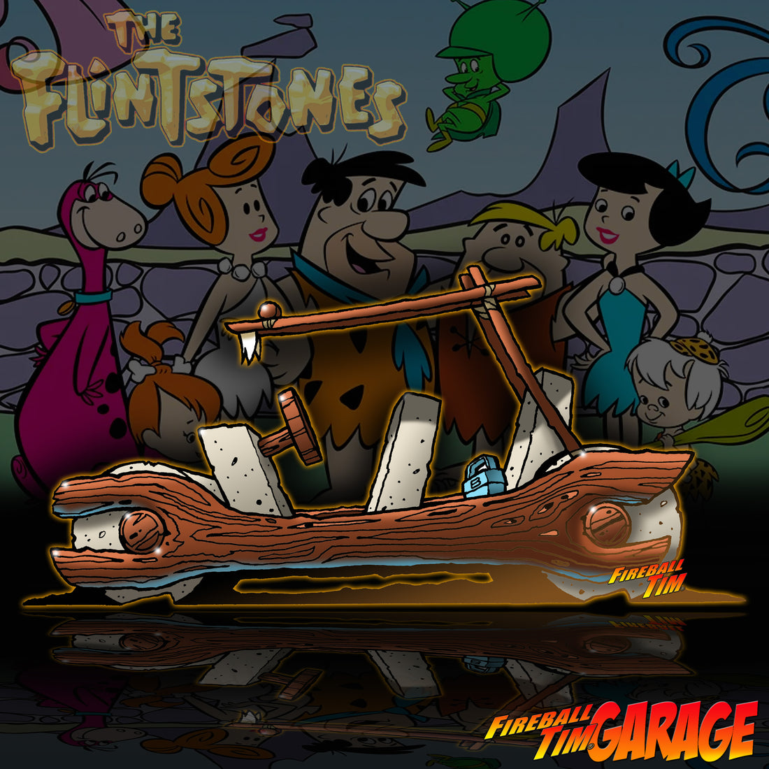 The Flintstones Bedrock Roadster Concept Art by Fireball Tim