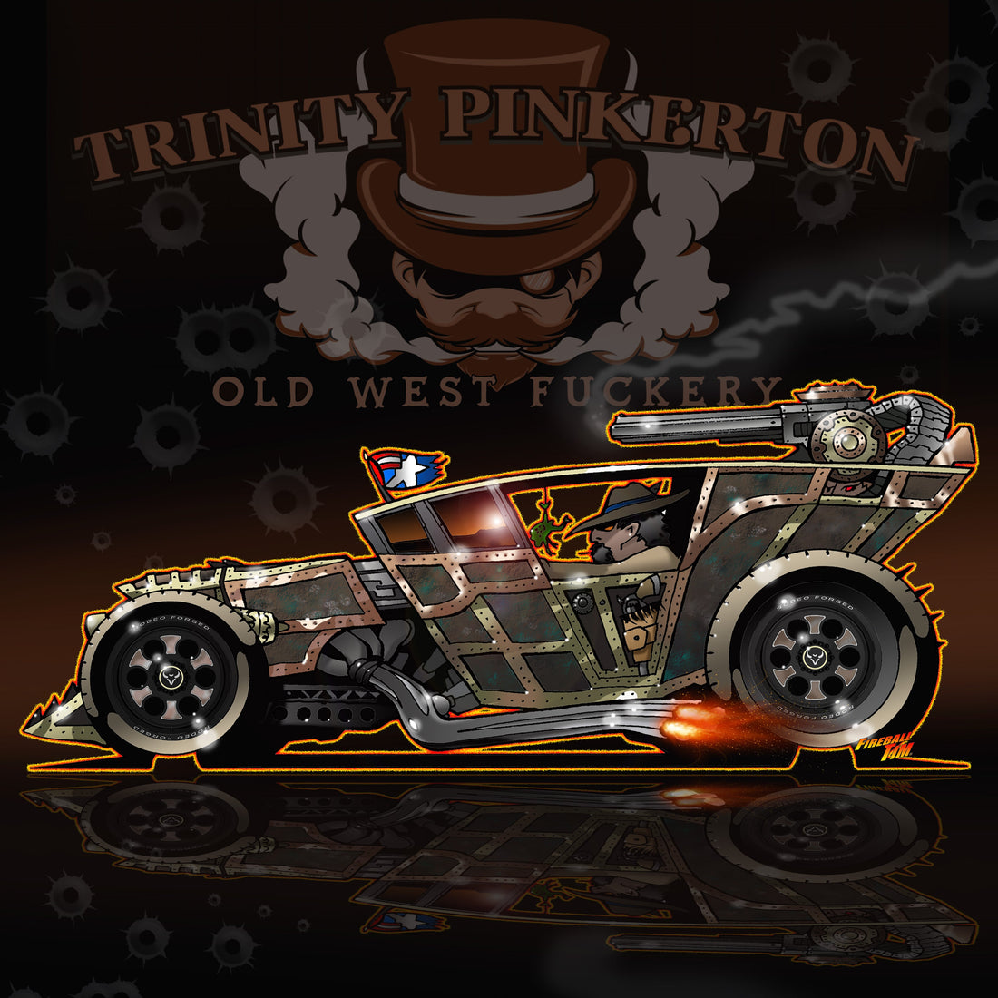 Trinity Automotive Pop Culture Art by Fireball Tim Garage