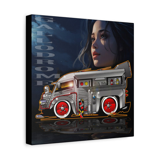 GALLODROME French Food Truck Fireball Art Collectible Canvas Print - 12x12