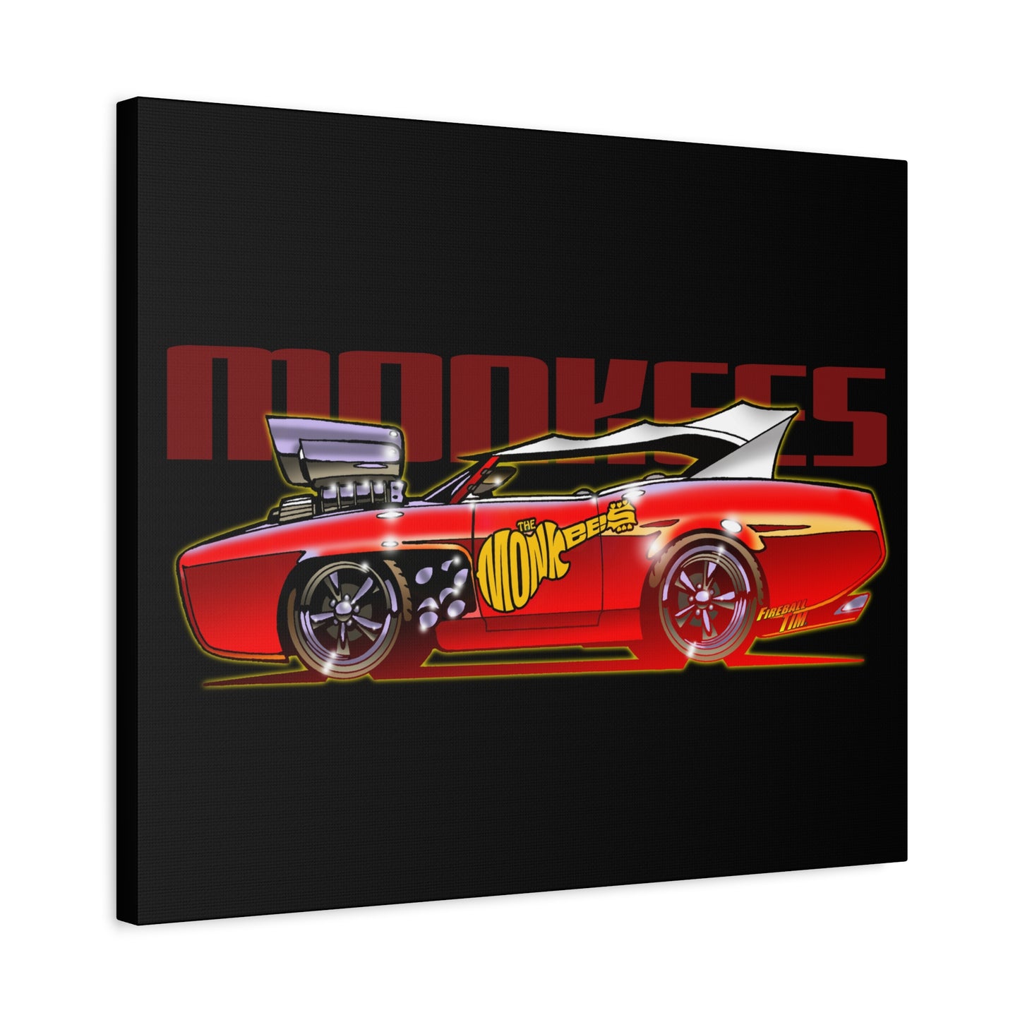 THE MONKEES Monkeemobile Fireball Canvas Art Wall Print - 11x14