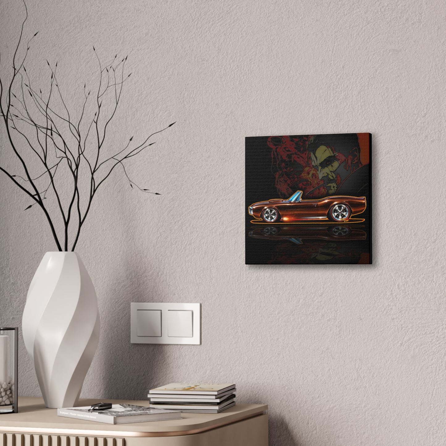 HOT WHEELS Sweet 16 CUSTOM FIREBIRD Collectible Fireball Art Canvas Stretched Print