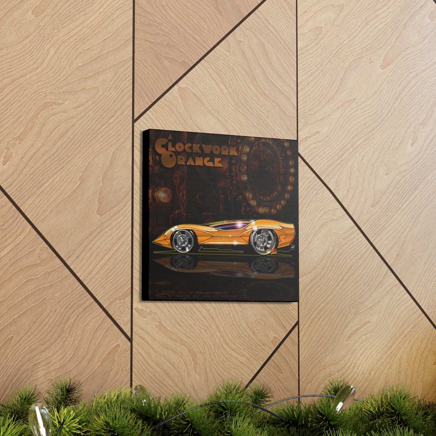 A CLOCKWORK ORANGE Movie Car Canvas Wall Print MASTERPRINT 2 Sizes