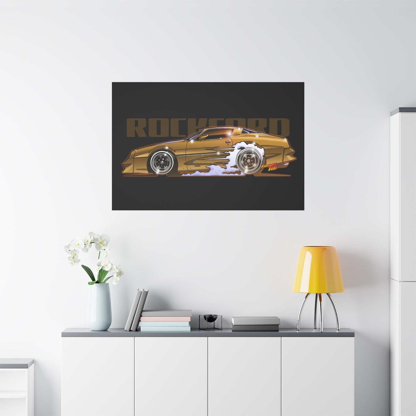 ROCKFORD FILES Pontiac Firebird Fireball Art Canvas Wall Print