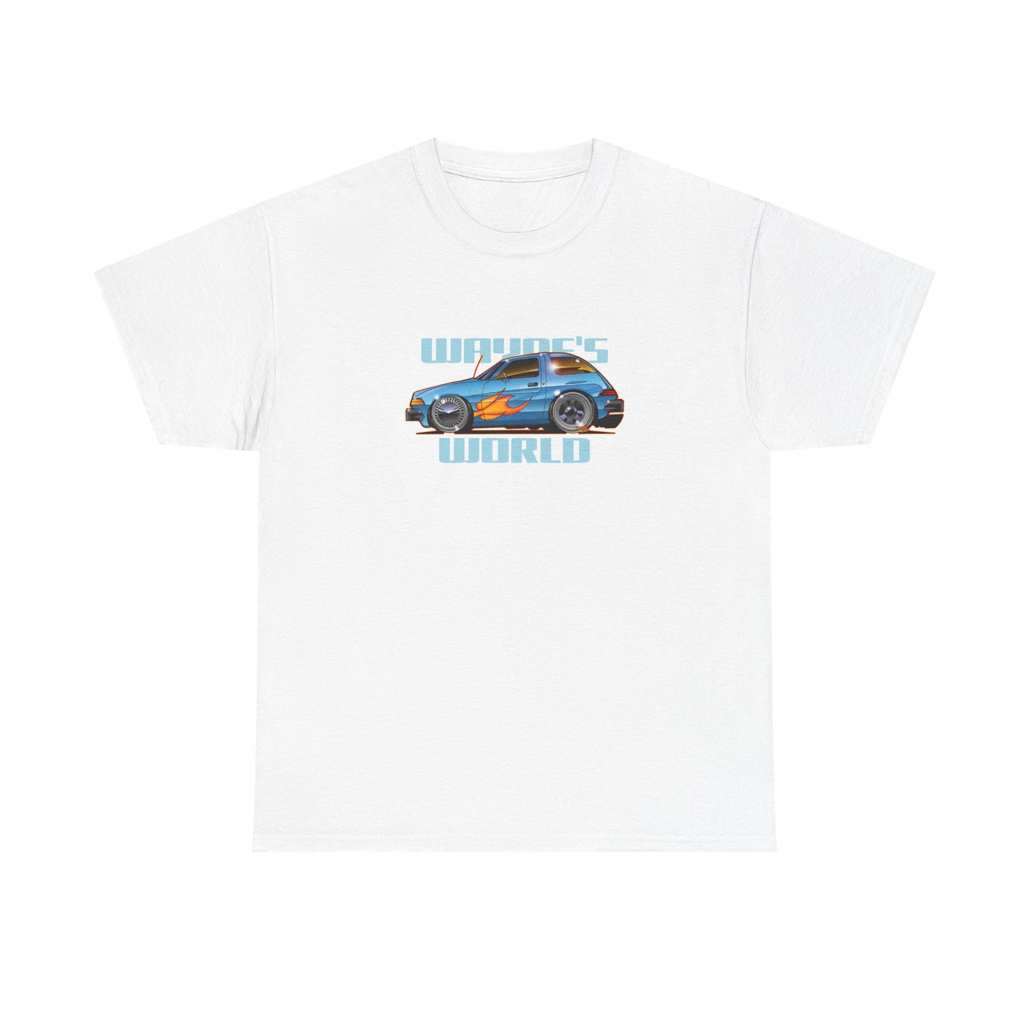 WAYNE'S WORLD AMC PACER Movie Car Fireball Art Graphic Tee Shirt - Multiple Sizes