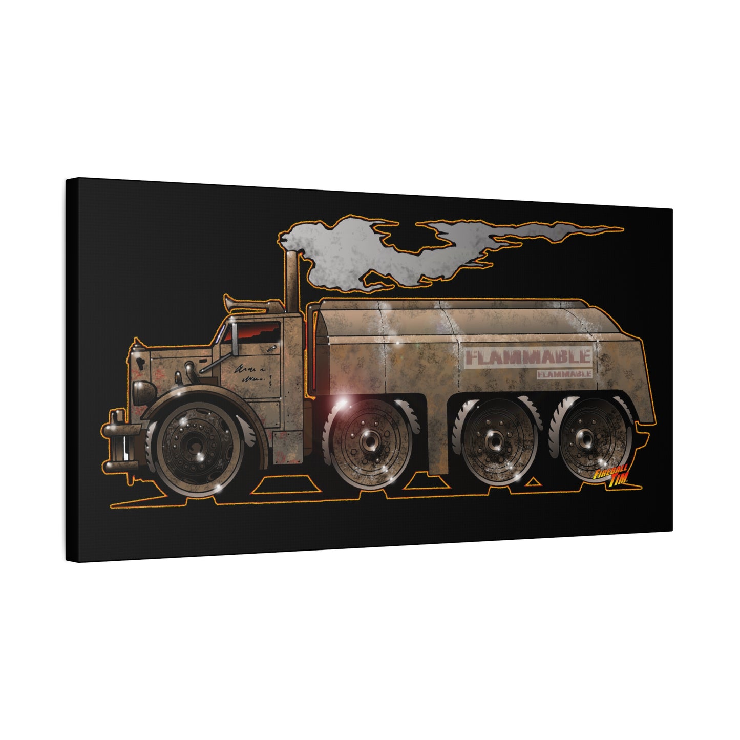 DUEL Killer Movie Truck Fireball Art Canvas Print - Sizes
