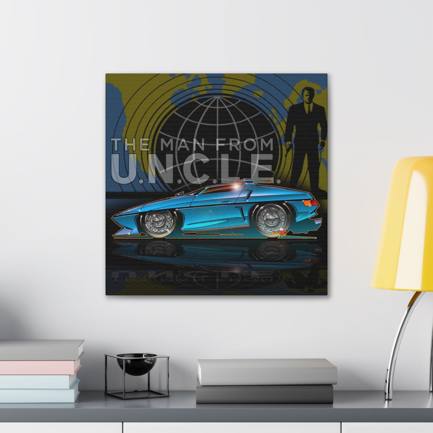 THE MAN FROM U.N.C.L.E. Piranha TV Car Fireball Canvas Art Print - 12x12