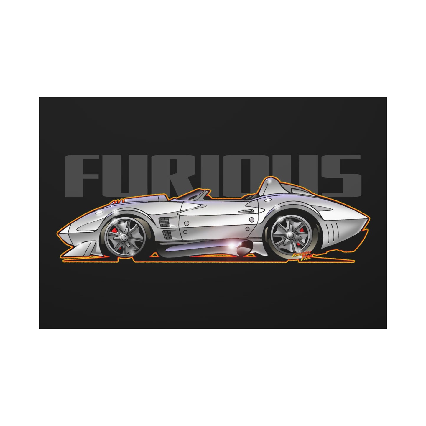 FAST AND FURIOUS Grand Sport Stingray Corvette Fireball Art Canvas Art Wall Print