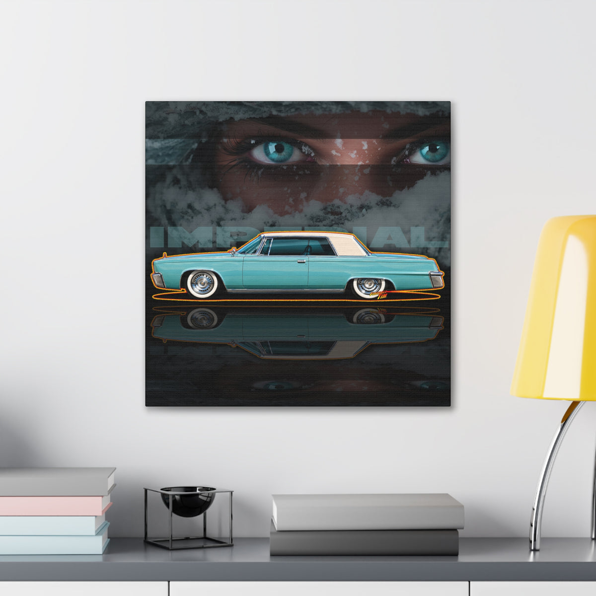 CHRYSLER IMPERIAL 1964 Collectible Fireball Art Canvas Stretched Print