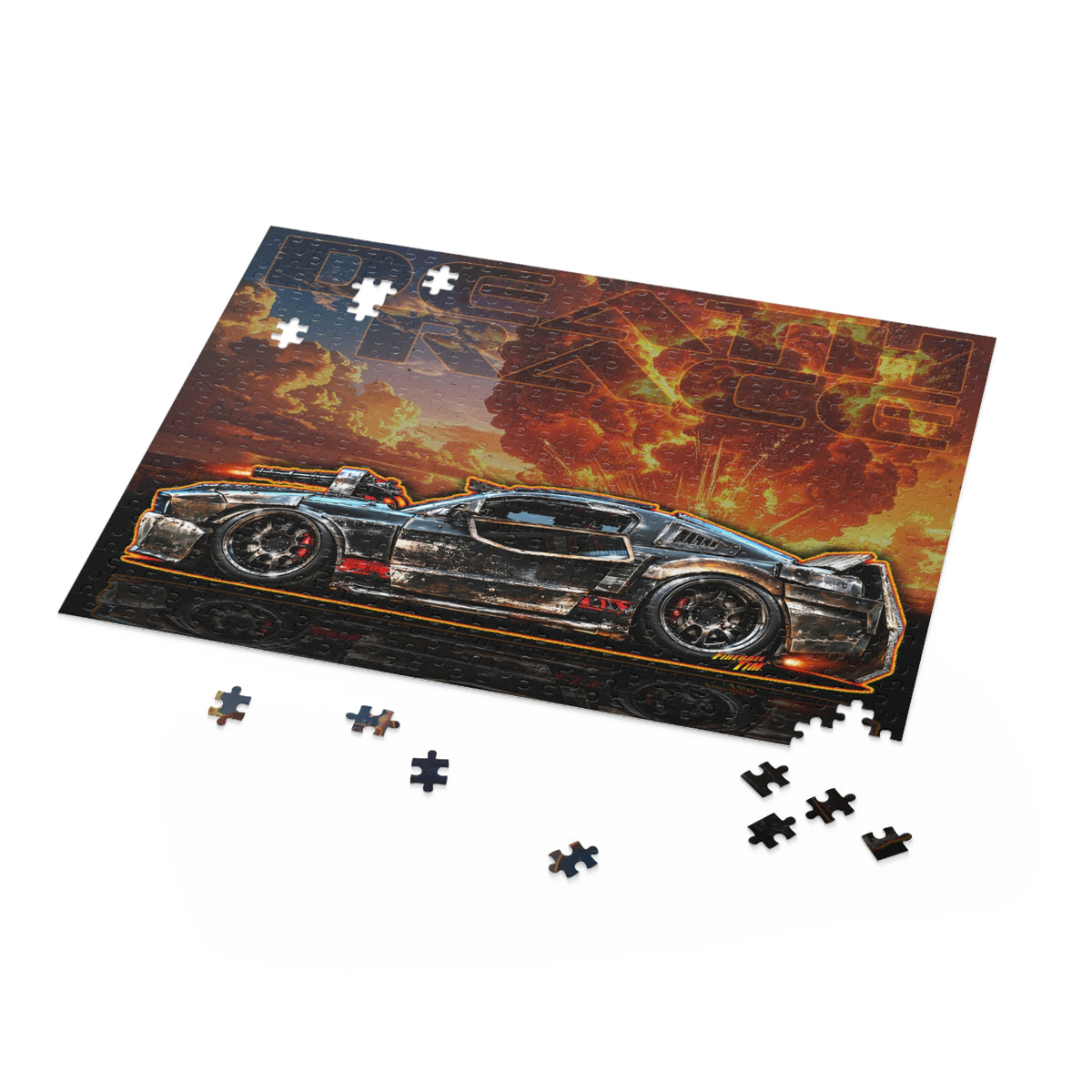 DEATH RACE MUSTANG Collectible Fireball Art Jigsaw Puzzle — (120/252/500‑Piece)