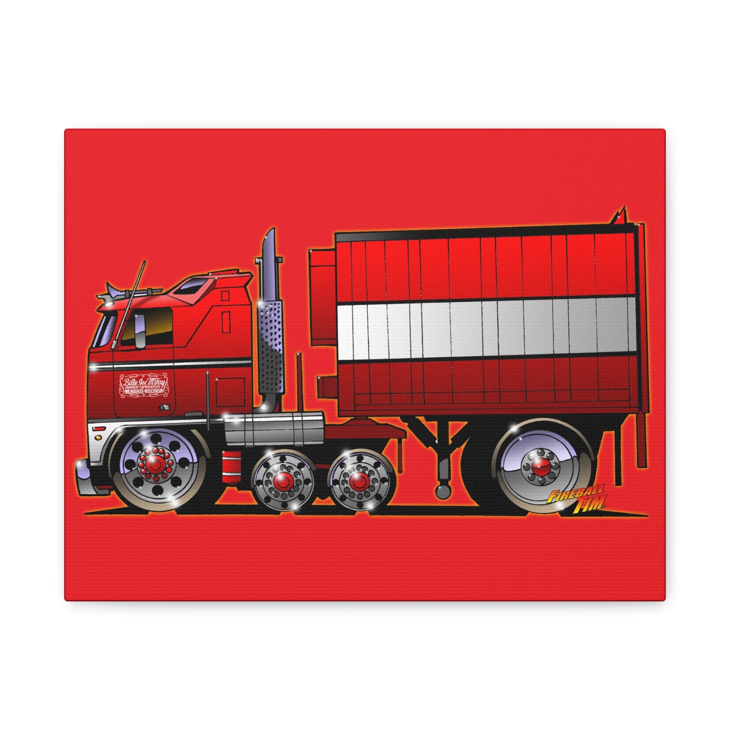 BJ AND THE BEAR TV Show Semi Truck Concept Art Canvas Print 11x14