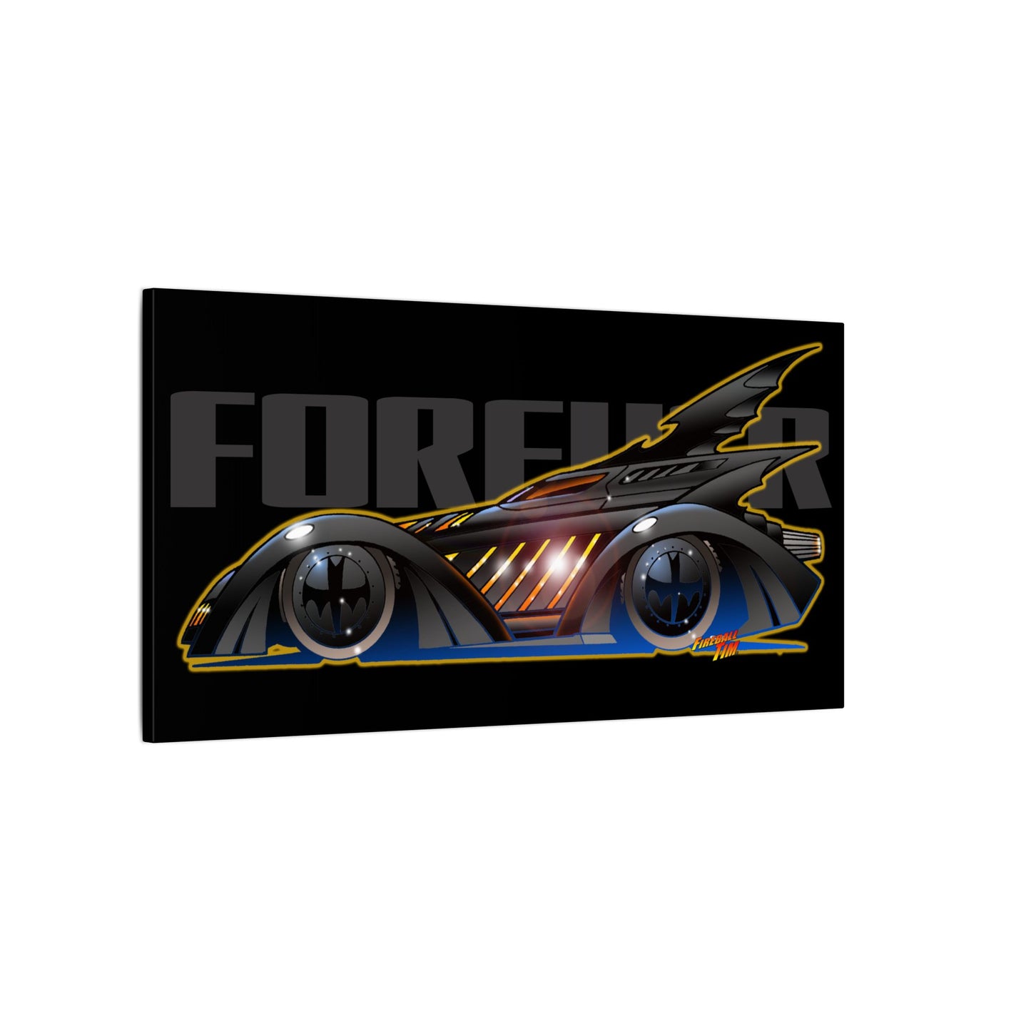 BATMAN FOREVER BATMOBILE Fireball Art Canvas Print