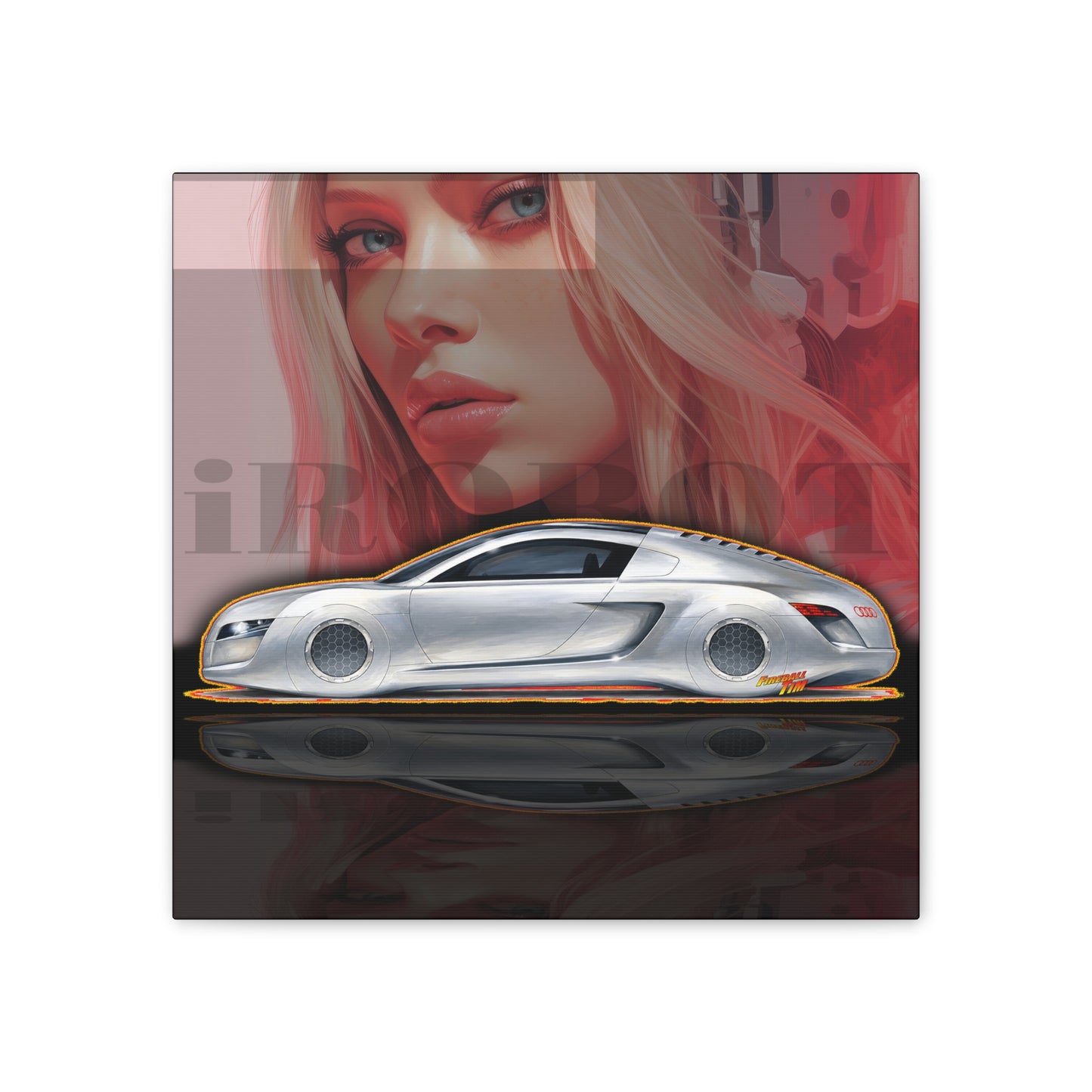 iROBOT AUDI CONCEPT Collectible Fireball Art Canvas Stretched Print