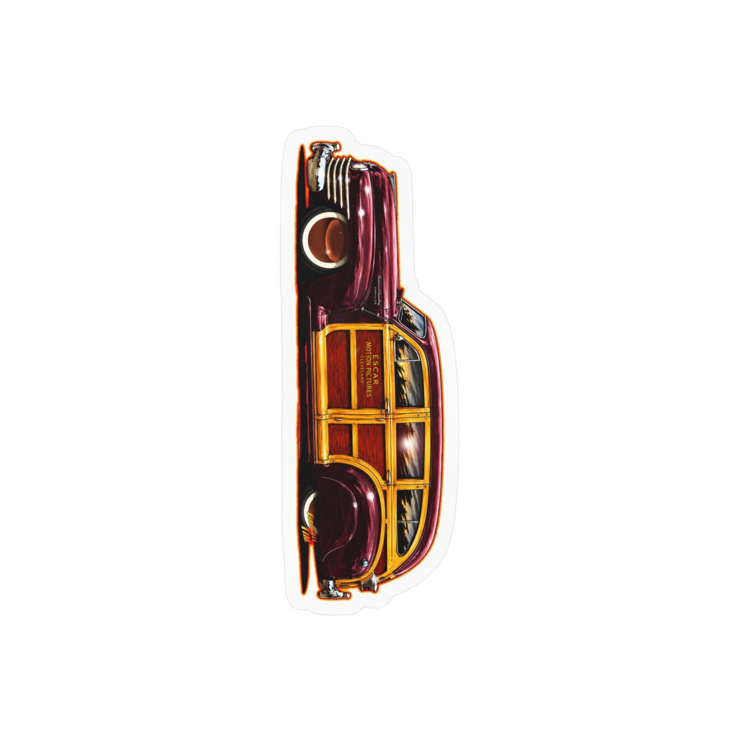 CHRYSLER TOWN & COUNTRY 1942 Collectible Fireball Art Stickers - 4 Sizes