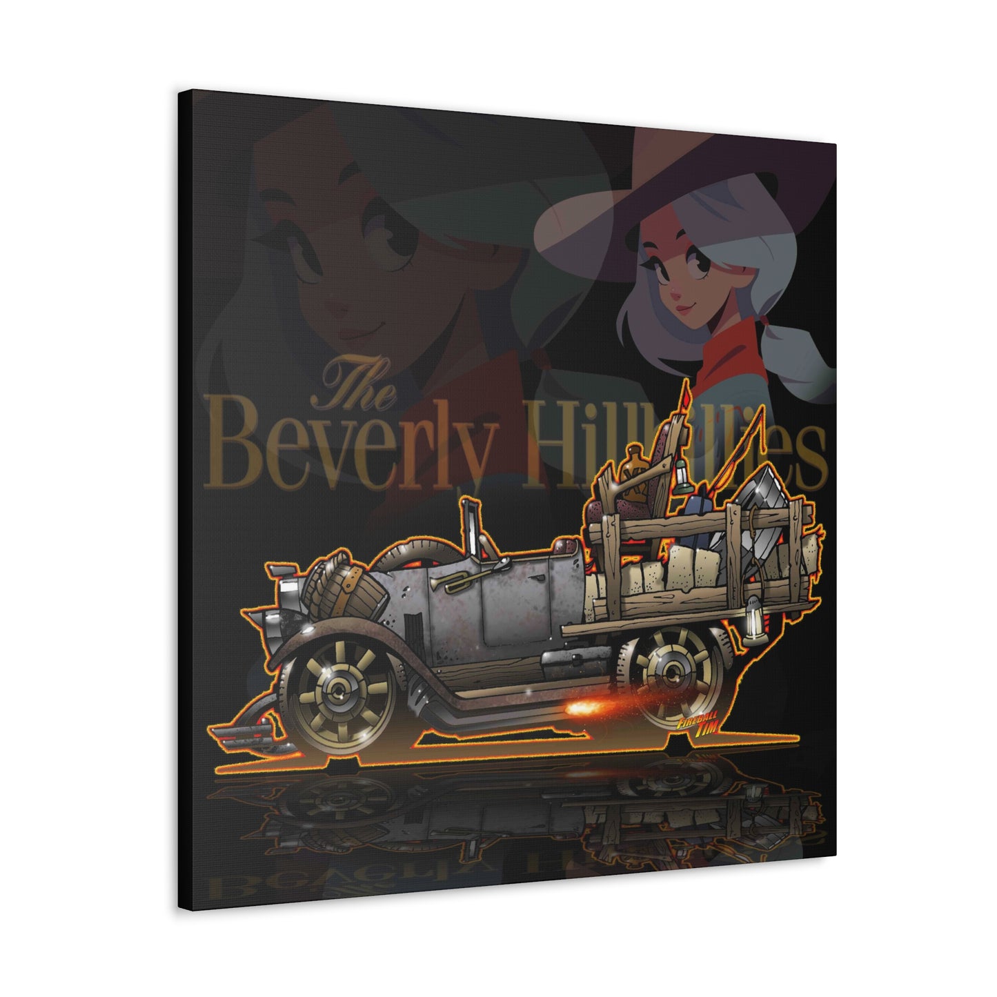 THE BEVERLY HILLBILLIES TV Show Car Concept Art MASTERPRINT Canvas 3 Sizes