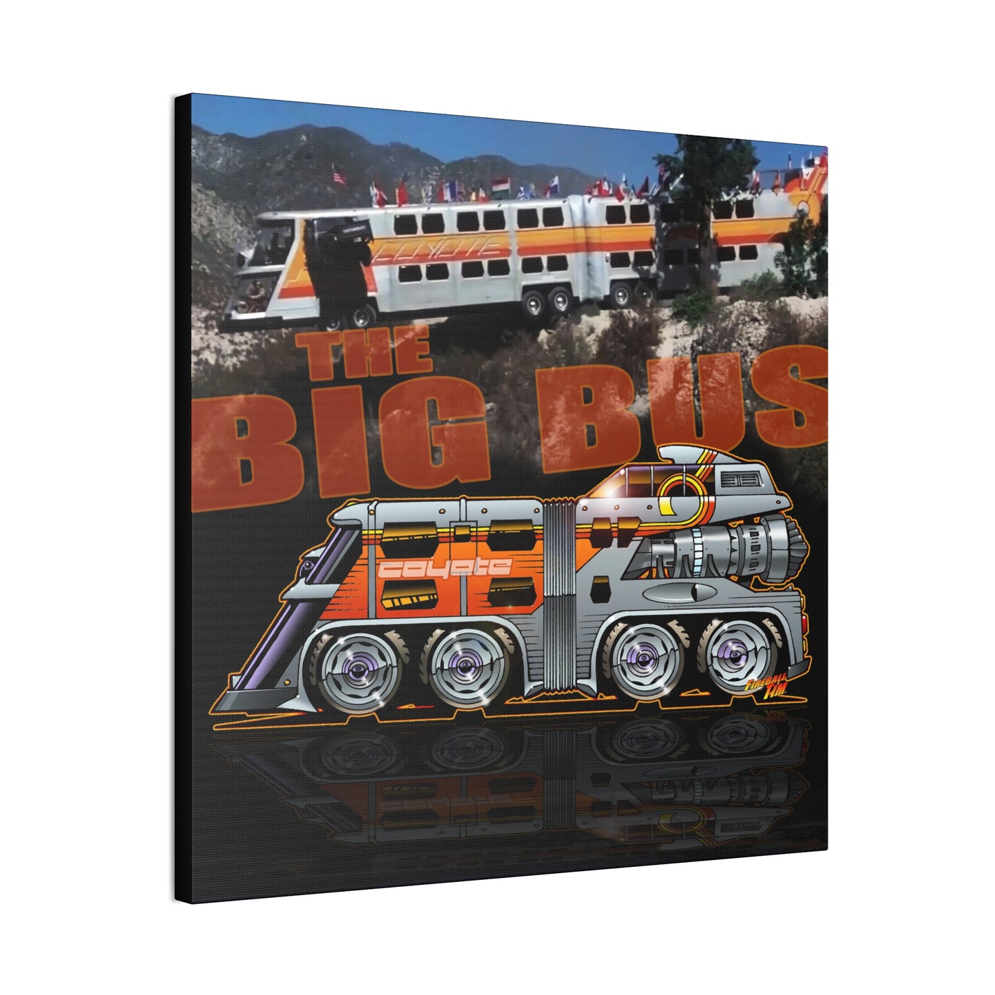 THE BIG BUS Coyote Movie Car Canvas Art Print - 2 Sizes