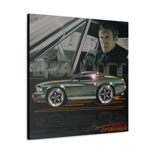 BULLITT FORD MUSTANG Steve McQueen Concept Art Canvas MASTERPRINT 3 Sizes