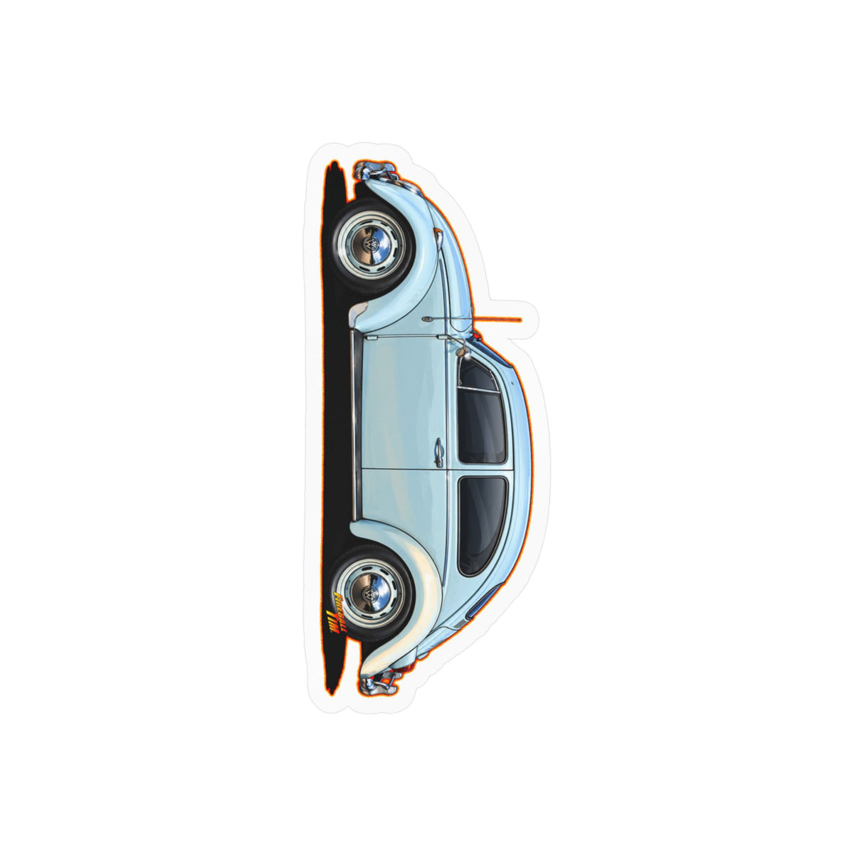 CLASSIC VOLKSWAGEN VW Bug Collectible Fireball Art Stickers in 4 Sizes