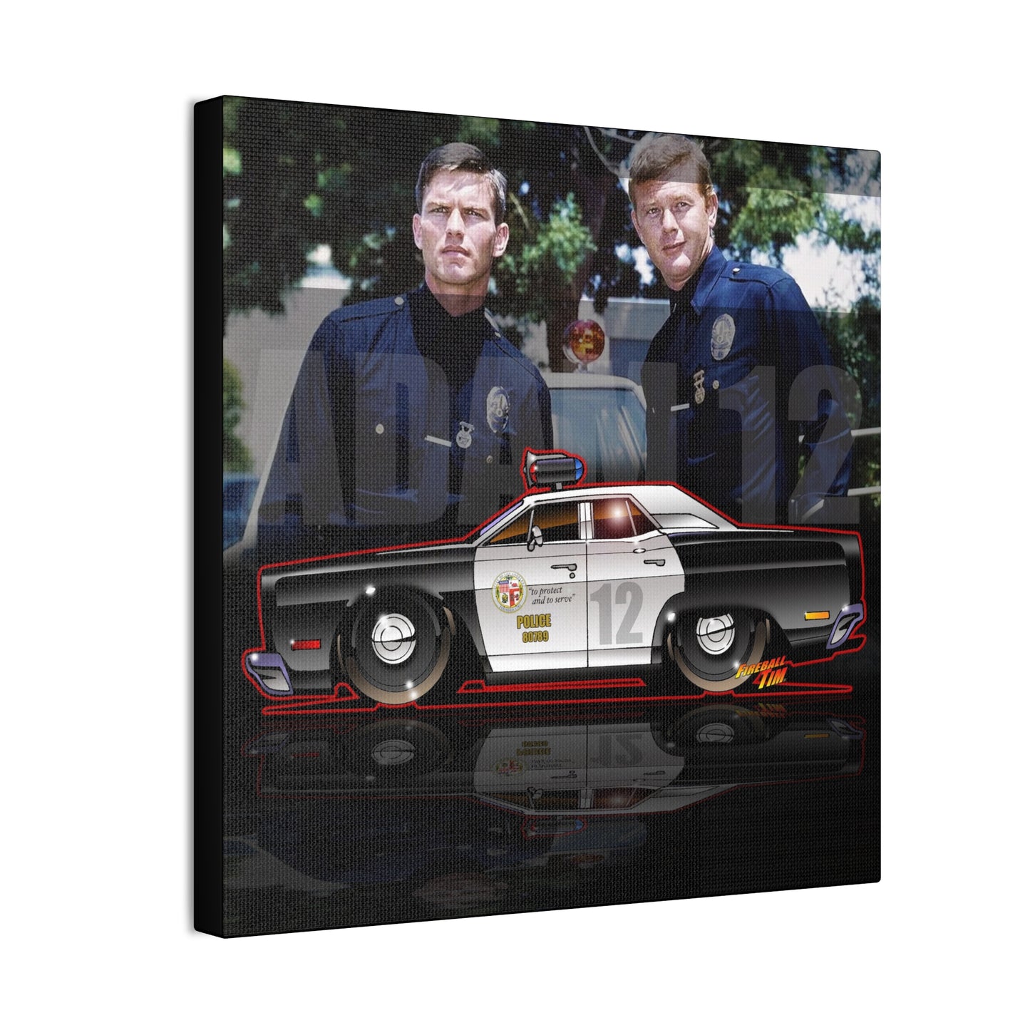 ADAM 12 PLYMOUTH Police Car Canvas Art Print - 2 Sizes