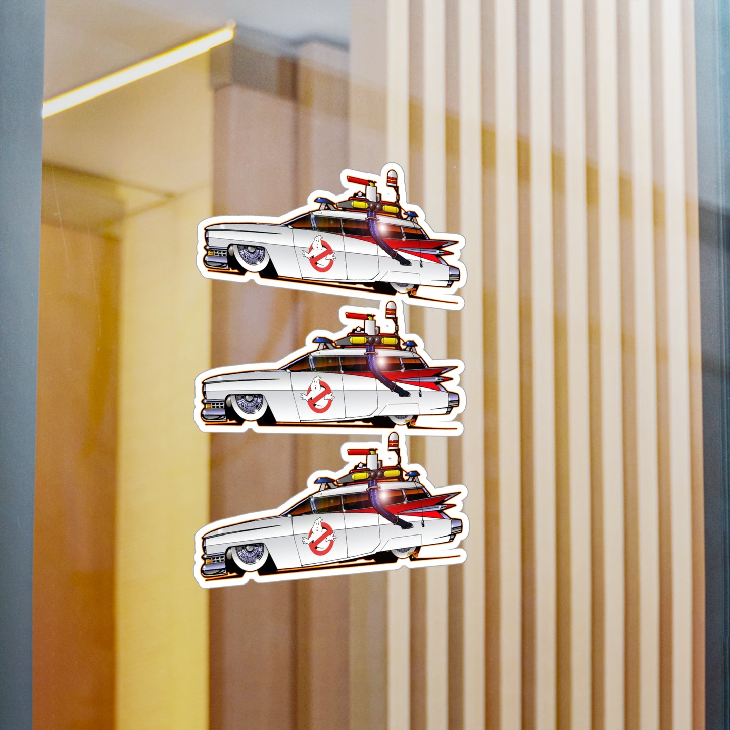 GHOSTBUSTERS ECTO 1 Fireball Art Decal Stickers - 4 Sizes