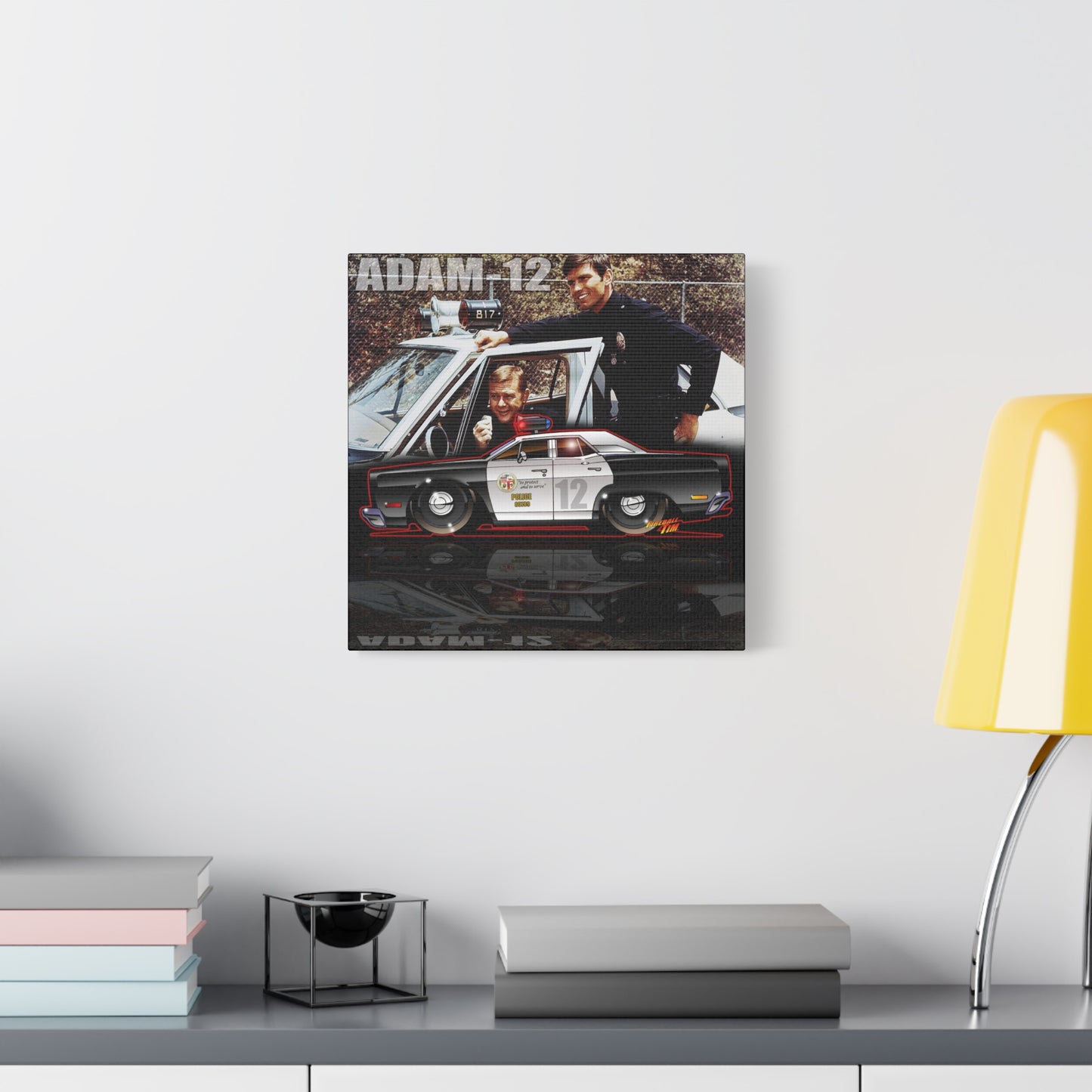ADAM 12 PLYMOUTH Police Car Fireball Art Canvas Print