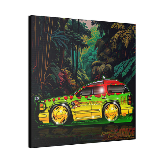 JURASSIC PARK Ford Explorer Canvas Art Print - 2 Sizes