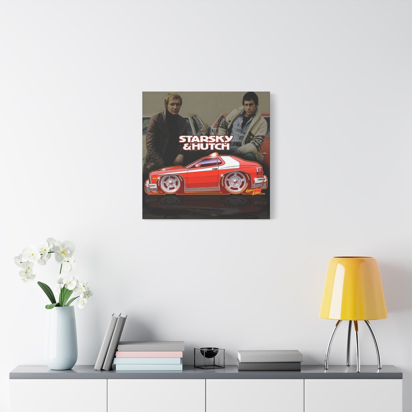 STARSKY AND HUTCH Fireball Art Canvas Wall Print