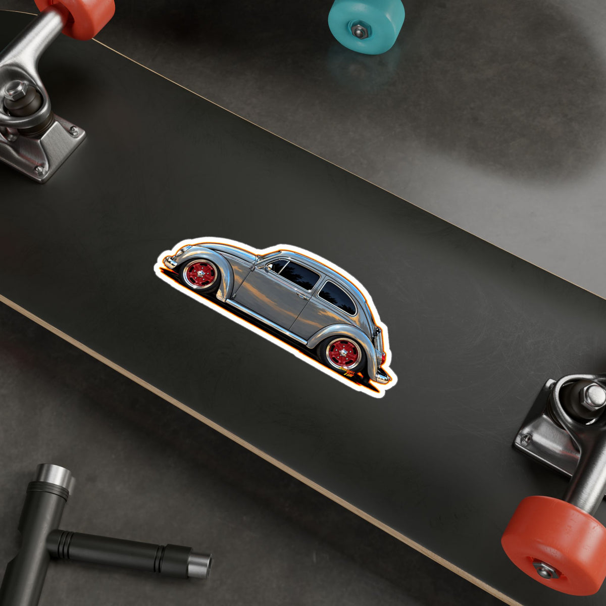 KUSTOM 1964 VW BUG Collectible Fireball Art Stickers in 4 Sizes