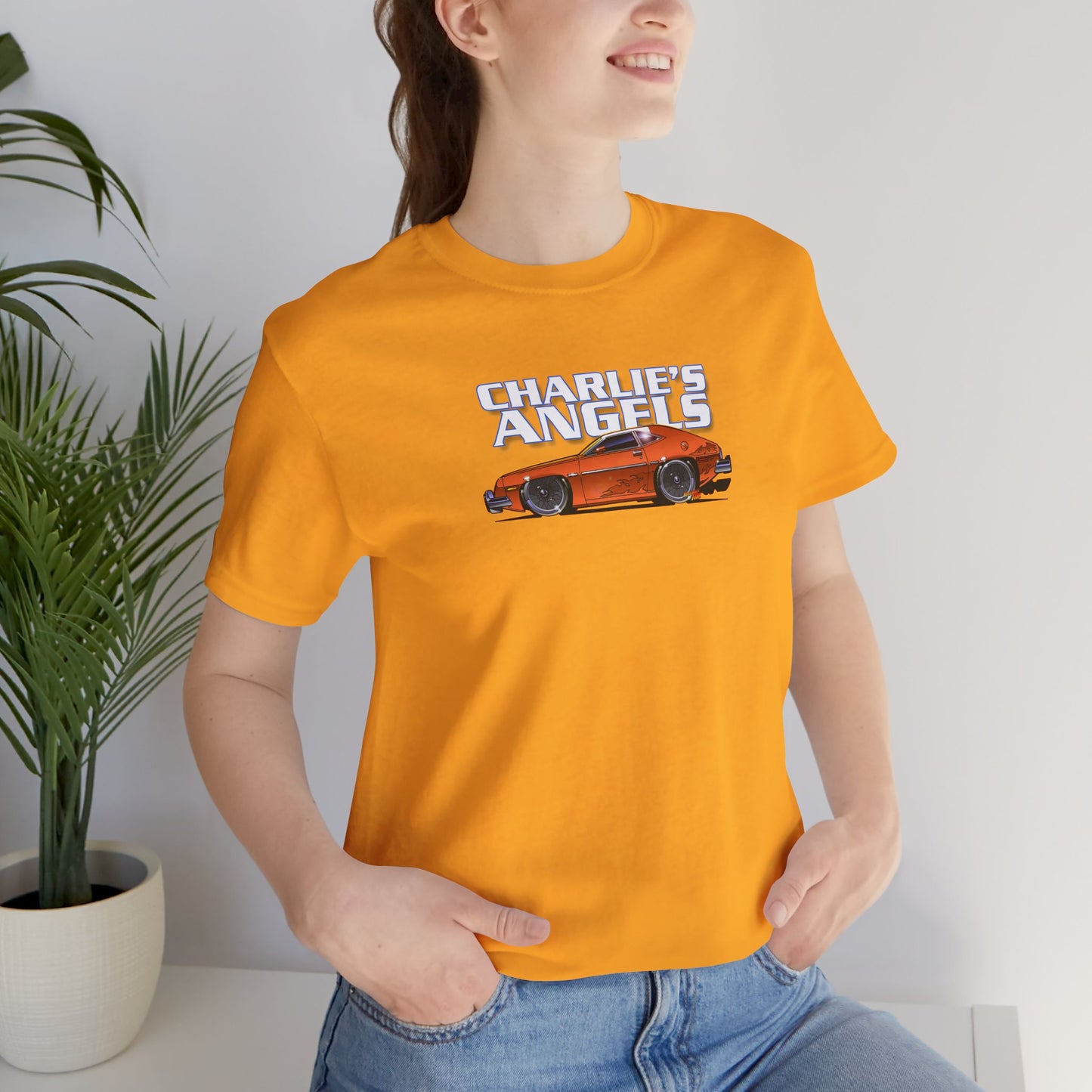 CHARLIES ANGELS 1977 Ford Pinto Concept Art Short Sleeve Tee 12 Colors
