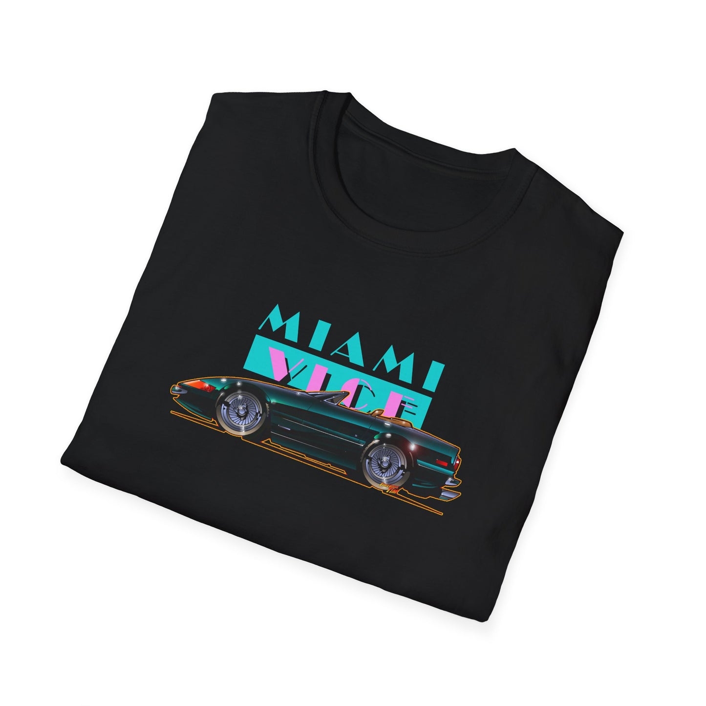 MIAMI VICE Ferrari Daytona Concept Art Softstyle T-Shirt Multiple Colors