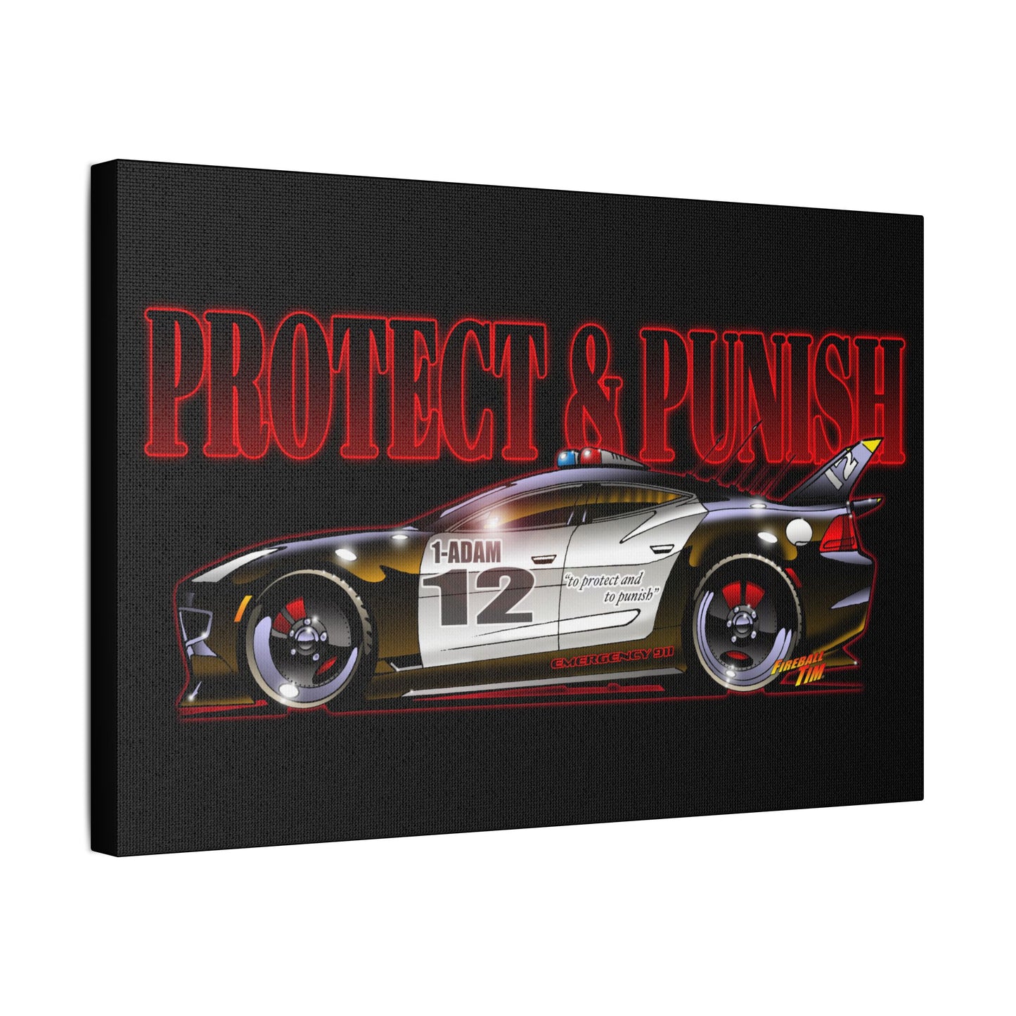 ADAM 12 FISKER KARMA Police Car Canvas Art Print - 11x14