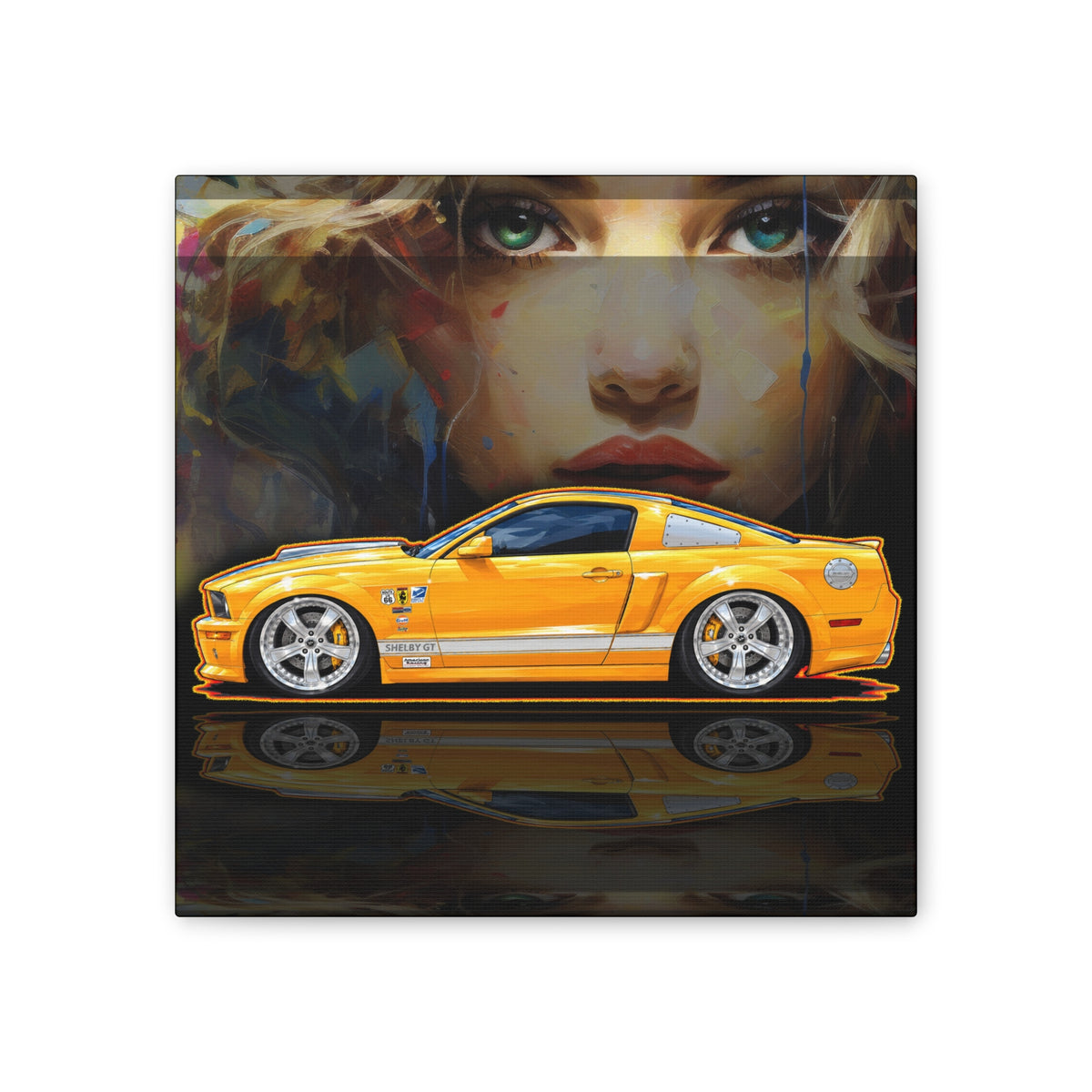 FORD MUSTANG SHELBY GT-C 2008 Collectible Fireball Art Canvas Stretched Print