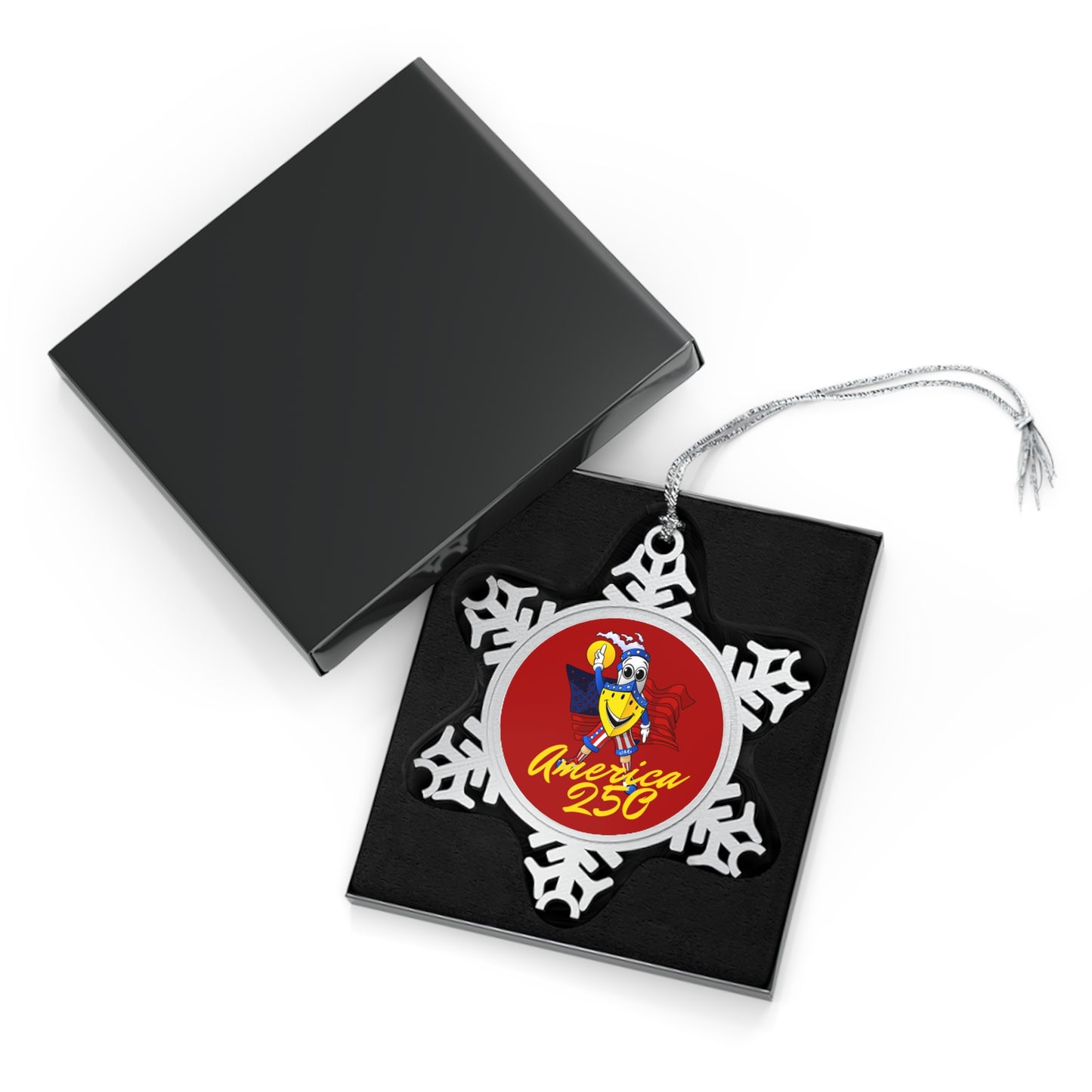 BUDDY CRUISE America 250 Pewter Snowflake Ornament — America 250 Commemorative Holiday Ornament
