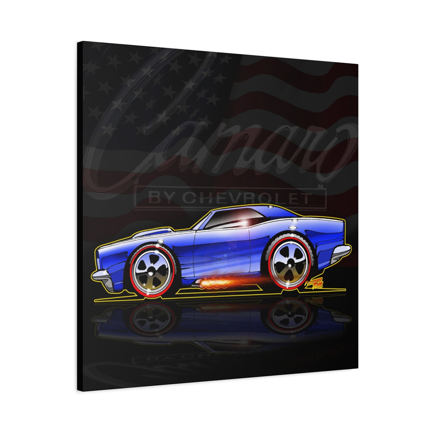 HOT WHEELS CAMARO Custom Collectible Fireball Art Canvas Print