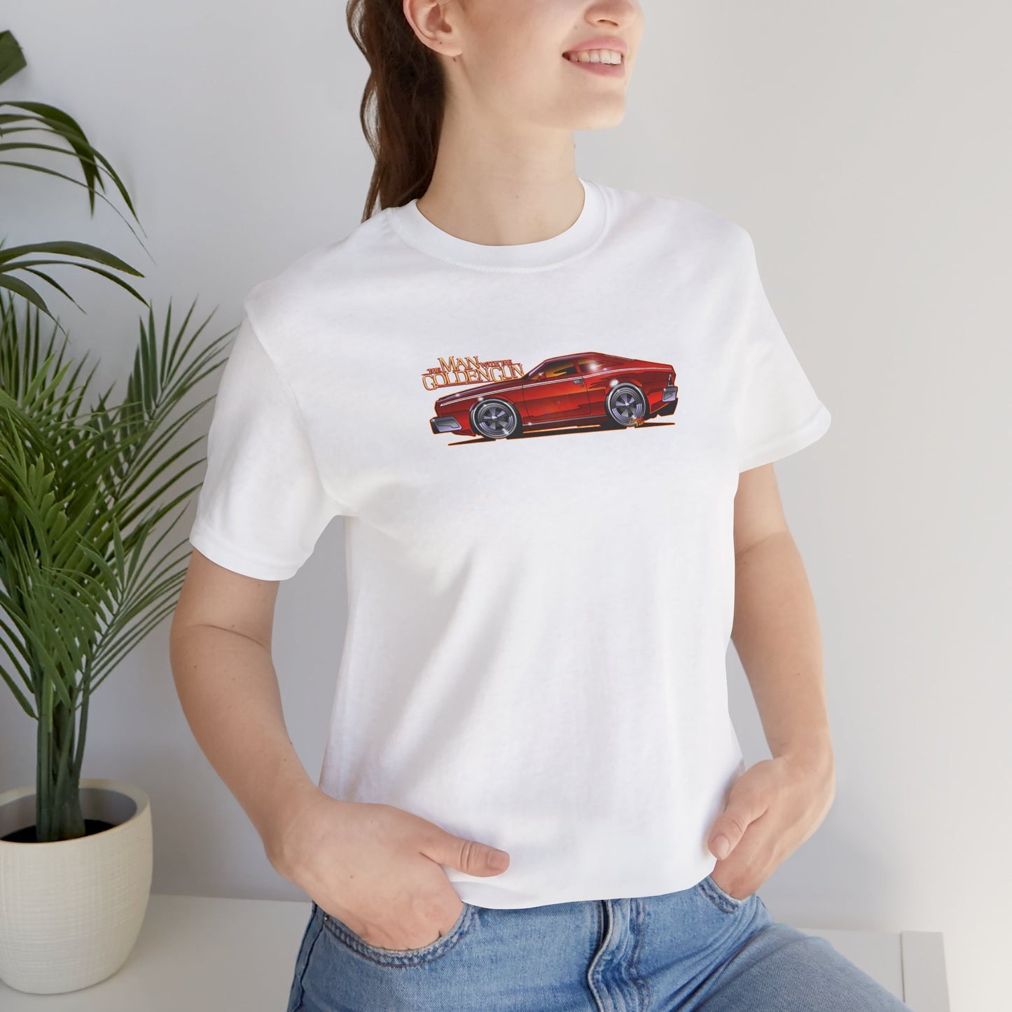 MAN WITH THE GOLDEN GUN AMC Hornet James Bond Fireball Art Short Sleeve Tee