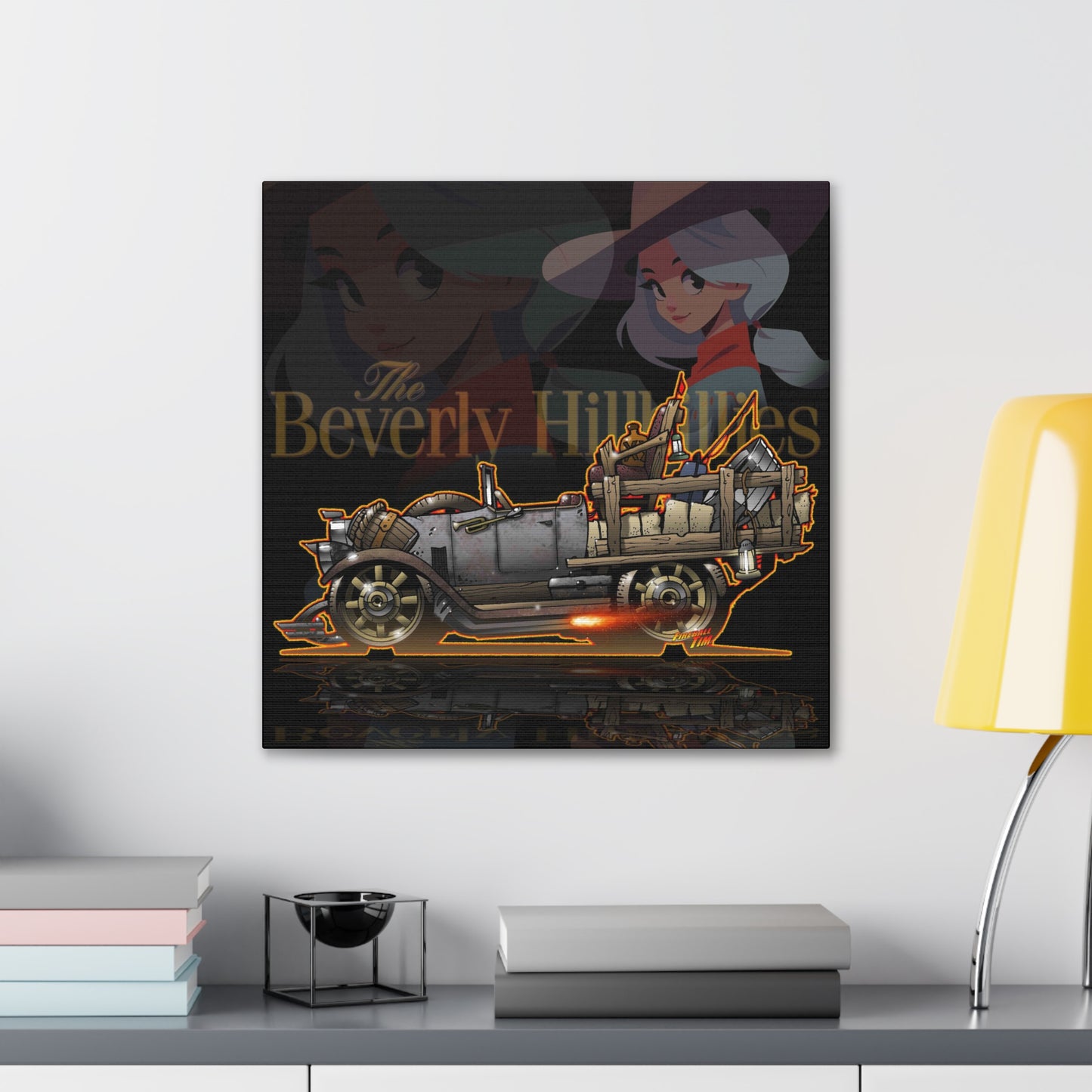 THE BEVERLY HILLBILLIES TV Show Car Concept Art MASTERPRINT Canvas 3 Sizes