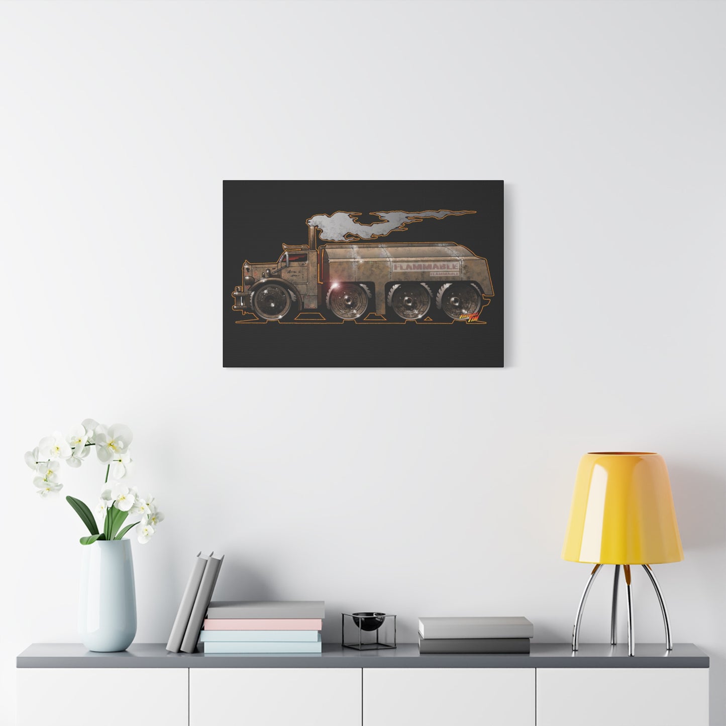 DUEL Killer Movie Truck Fireball Art Canvas Print - Sizes
